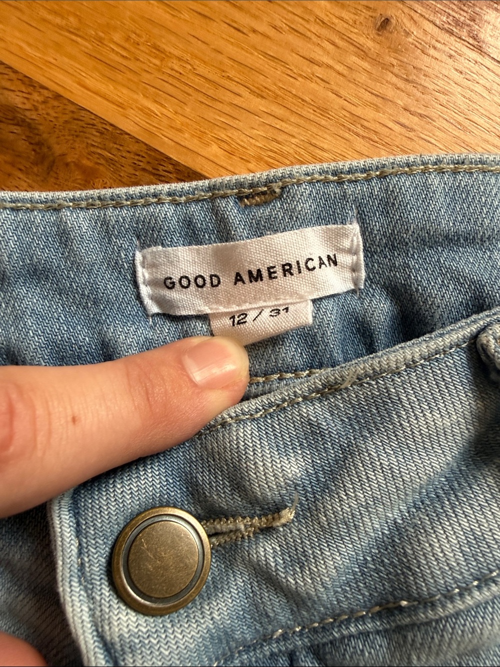 Good American Light Blue Flare Jeans - Picture 2 of 4